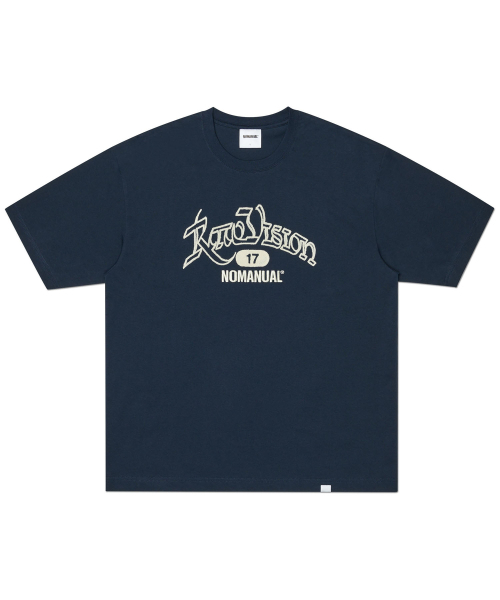 NOMANUAL(NOMANUAL)の「RAW CHAIN STITCHED T-SHIRT - DARK NAVY(Tシャツ/カットソー・レディース・その他・SMALL/MEDIUM/LARGE/X-LARGE)」の1枚目の写真