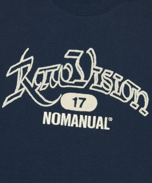 NOMANUAL(NOMANUAL)の「RAW CHAIN STITCHED T-SHIRT - DARK NAVY(Tシャツ/カットソー・レディース・その他・SMALL/MEDIUM/LARGE/X-LARGE)」の4枚目の写真
