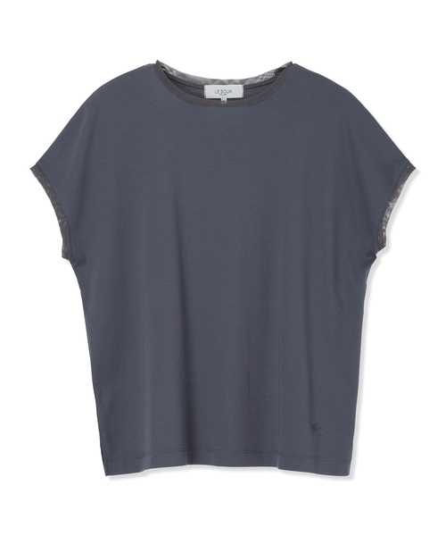 LE SOUK HOLIDAY(ルスークホリデー)の「チュールネックスムースTシャツ【接触冷感・吸水速乾】(Tシャツ/カットソー・レディース・ライトグリーン/オフホワイト/チャコールグレー/サックスブルー・M/L)」の14枚目の写真