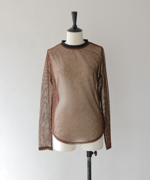 cheriella(シェリエラ)の「【cheriella】シアーストライプトップス SHEER STRIPE TOP(Tシャツ/カットソー・レディース・ブラック/ブラウン/ベージュ・FREE)」の16枚目の写真