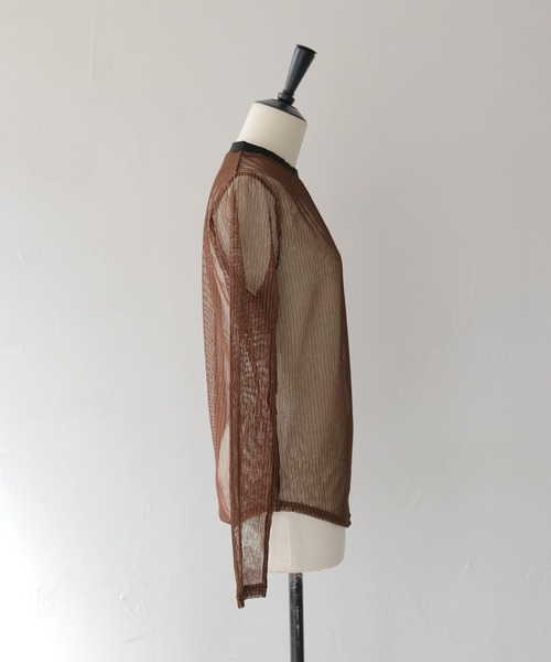cheriella(シェリエラ)の「【cheriella】シアーストライプトップス SHEER STRIPE TOP(Tシャツ/カットソー・レディース・ブラック/ブラウン/ベージュ・FREE)」の17枚目の写真