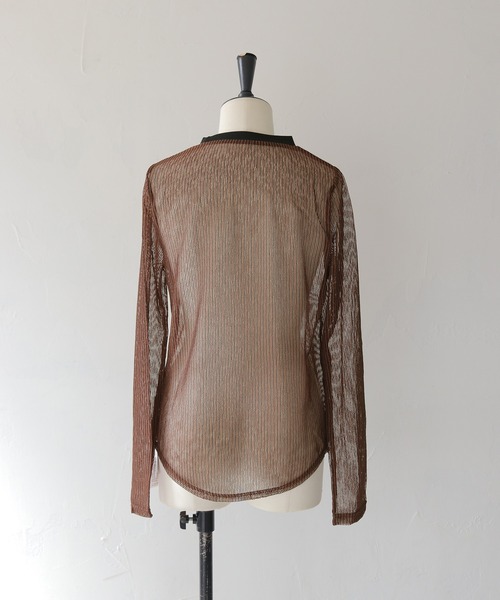 cheriella(シェリエラ)の「【cheriella】シアーストライプトップス SHEER STRIPE TOP(Tシャツ/カットソー・レディース・ブラック/ブラウン/ベージュ・FREE)」の18枚目の写真