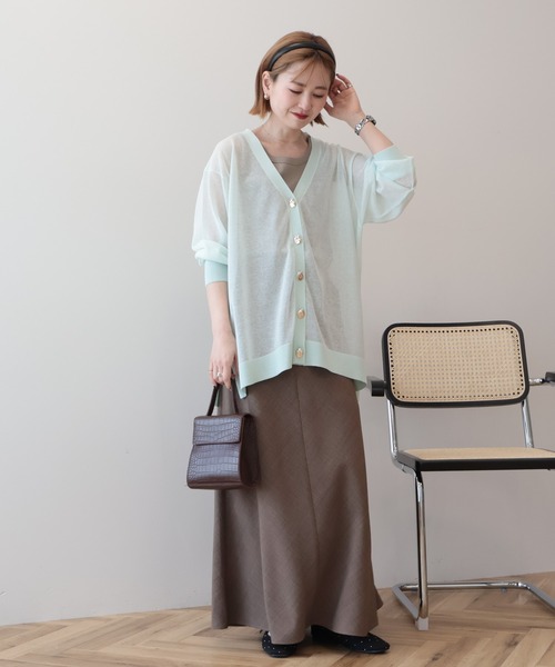 AMERICAN HOLIC(アメリカンホリック)の「【接触冷感・イージーケア】リネンライクマーメイドスカート(スカート・レディース・ブラウン/ブラック/グレイッシュベージュ・L/M)」の18枚目の写真