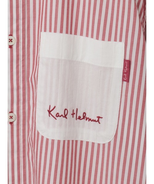 KARL HELMUT(カールヘルム)の「ロゴワンポイント刺繍入りシャツブラウス(シャツ/ブラウス・メンズ・レッド系/ブルー系・LARGE/MEDIUM)」の11枚目の写真
