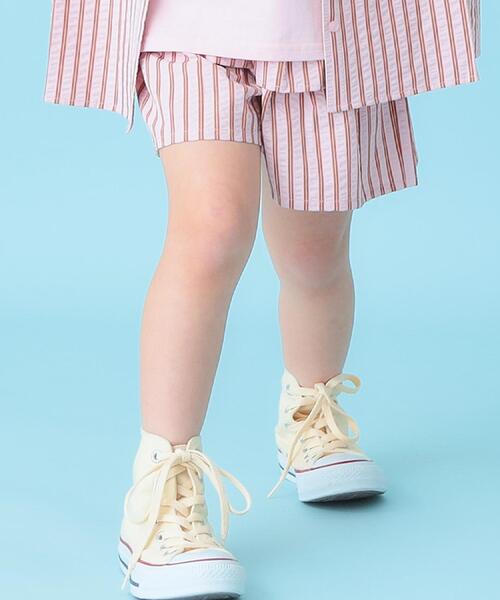 SHOO・LA・RUE(シューラルー)の「【110-140cm】サッカーストライプフリルスカパン(スカート・キッズ・ピンク系3/ホワイト系5・11/12/13/14)」の8枚目の写真