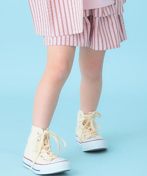 SHOO・LA・RUE(シューラルー)の「【110-140cm】サッカーストライプフリルスカパン(スカート・キッズ・ピンク系3/ホワイト系5・11/12/13/14)」の7枚目の写真