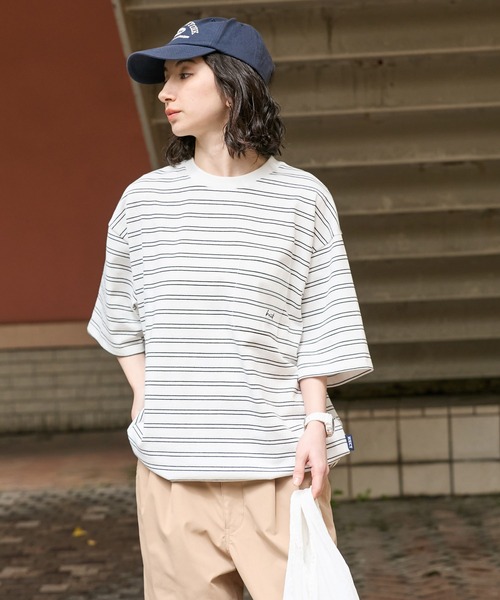 HECT(ヘクト)の「【HECT】One Point Logo Drawstring S/S Pocket Tee / ワンポイントロゴ刺繍 ドロスト 半袖ポケットTシャツ<吸水速乾>(Tシャツ/カットソー・メンズ・ホワイト系/ブラック/モカ/ダークネイビー/ブラック系/ネイビー系/グレー/オフホワイト・M/XL/L)」の13枚目の写真