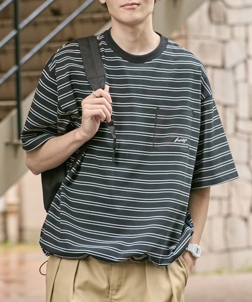 HECT(ヘクト)の「【HECT】One Point Logo Drawstring S/S Pocket Tee / ワンポイントロゴ刺繍 ドロスト 半袖ポケットTシャツ<吸水速乾>(Tシャツ/カットソー・メンズ・ホワイト系/ブラック/モカ/ダークネイビー/ブラック系/ネイビー系/グレー/オフホワイト・M/XL/L)」の18枚目の写真