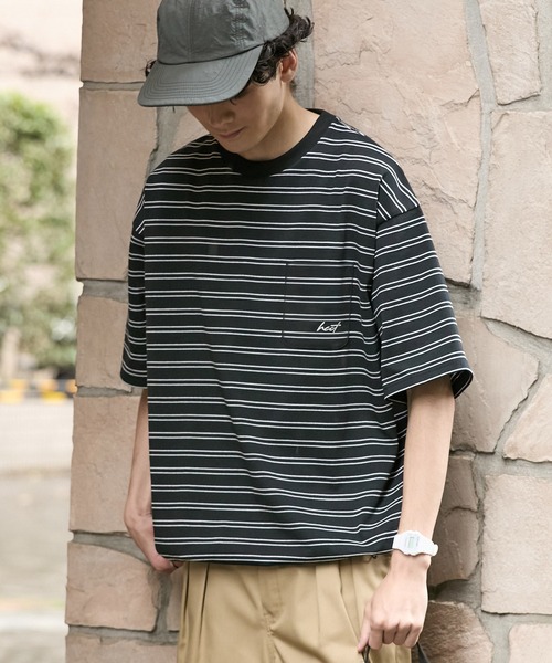 HECT(ヘクト)の「【HECT】One Point Logo Drawstring S/S Pocket Tee / ワンポイントロゴ刺繍 ドロスト 半袖ポケットTシャツ<吸水速乾>(Tシャツ/カットソー・メンズ・ホワイト系/ブラック/モカ/ダークネイビー/ブラック系/ネイビー系/グレー/オフホワイト・M/XL/L)」の19枚目の写真