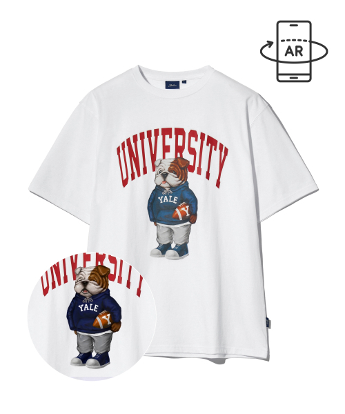 YALE(イェール)の「ユニバーシティダン半袖Tシャツホワイト/レッド(Tシャツ/カットソー・レディース・その他・WS/X-LARGE/LARGE/MEDIUM/SMALL)」の2枚目の写真