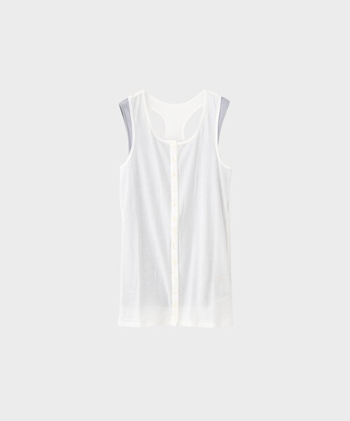 CITY TOKYO（シティトウキョウ）の「【CITY TOKYO/シティートウキョウ】Layered Tank Tops/レイヤードタンクトップ（タンクトップ・レディース・ブルー/キャメル/ライトグリーン/ブラック・FREE）」の4枚目の写真