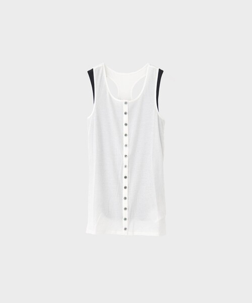 CITY TOKYO（シティトウキョウ）の「【CITY TOKYO/シティートウキョウ】Layered Tank Tops/レイヤードタンクトップ（タンクトップ・レディース・ブルー/キャメル/ライトグリーン/ブラック・FREE）」の2枚目の写真