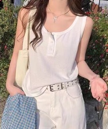 lulufa（ルルファ）の「【26春夏新作】ベーシック ヘンリータンクトップ（タンクトップ）」