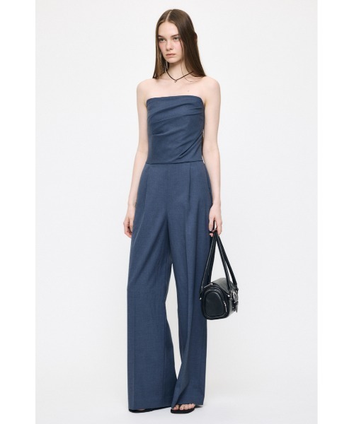 MOUSSY(マウジー)の「TUCKED WAIST BARE オールインワン(つなぎ/オールインワン・レディース・ブルー/グレー系その他/ブラック・2/1)」の6枚目の写真
