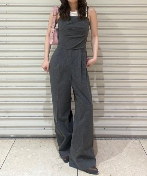 MOUSSY(マウジー)の「TUCKED WAIST BARE オールインワン(つなぎ/オールインワン・レディース・ブルー/グレー系その他/ブラック・2/1)」の20枚目の写真