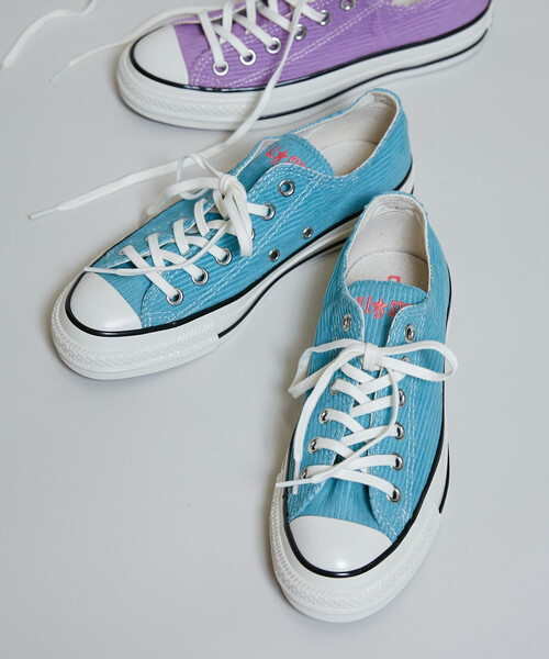 PUBLUX（パブリュクス）の「CONVERSE/コンバース ALL STAR AGED WASHED CORDUROY OX/オールスター エイジド ウォッシュド コーデュロイ  スニーカー[23.0~25.0cm]（スニーカー・レディース・パープル/ターコイズブルー・25.0cm/24.0cm/23.0cm）」の4枚目の写真
