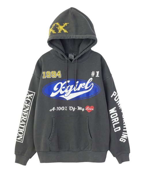 FADED MIX LOGO SWEAT HOODIE（パーカー）｜X-girl（エックスガール