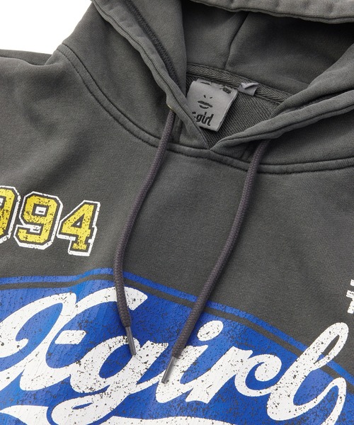 X-girl(エックスガール)の「FADED MIX LOGO SWEAT HOODIE(パーカー・レディース・ブラック/オリーブ/バーガンディー・XL/L/M/S)」の9枚目の写真