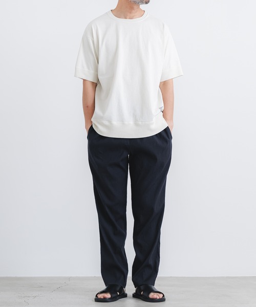 quadro(クオドロ)の「BDドライ度詰め天竺半袖クルーネックプルオーバー(Tシャツ/カットソー・メンズ・アイボリー/グレー/MD.Gray/レンガ・MEDIUM/LARGE)」の15枚目の写真
