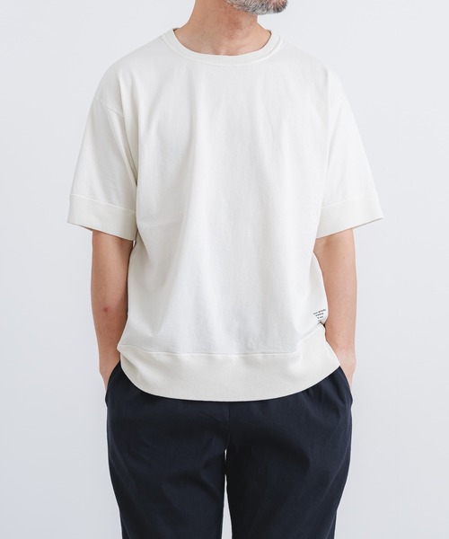 quadro(クオドロ)の「BDドライ度詰め天竺半袖クルーネックプルオーバー(Tシャツ/カットソー・メンズ・アイボリー/グレー/MD.Gray/レンガ・MEDIUM/LARGE)」の14枚目の写真