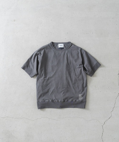 quadro(クオドロ)の「BDドライ度詰め天竺半袖クルーネックプルオーバー(Tシャツ/カットソー・メンズ・アイボリー/グレー/MD.Gray/レンガ・MEDIUM/LARGE)」の5枚目の写真