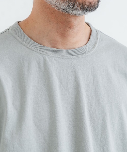 quadro(クオドロ)の「BDドライ度詰め天竺半袖クルーネックプルオーバー(Tシャツ/カットソー・メンズ・アイボリー/グレー/MD.Gray/レンガ・MEDIUM/LARGE)」の7枚目の写真