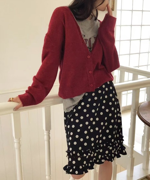 HALEY PESCA(ヘーリーペスカ)の「HALEY PESCA/ドットフリル ミドル丈スカート(スカート・レディース・ホワイト/ブラック・FREE)」の14枚目の写真