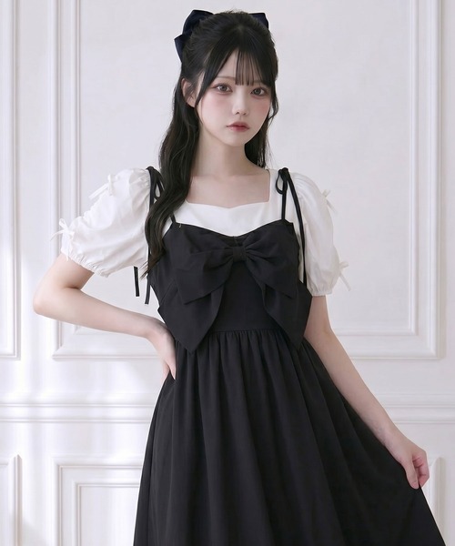 DearMyLoveRose(ディアマイラブローズ)の「マルチWAYリボンロングキャミワンピース(ワンピース・レディース・ブラック/チェック/グレー・LL~3L/L~LL/M-L)」の22枚目の写真