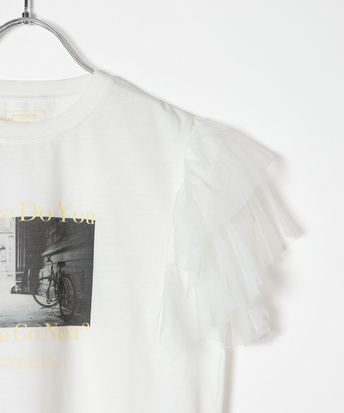GLOBAL WORK(グローバルワーク)の「袖シアーフォトT半袖/680412(Tシャツ/カットソー・キッズ・ホワイト/スミクロ/ホワイト系6・130cm/140cm/150cm/160cm)」の12枚目の写真