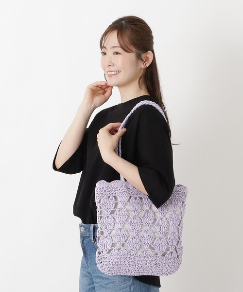 one'sterrace(ワンズテラス)の「TSL ハートモチーフアミペーパートート(ショルダーバッグ・レディース・ベージュ系8/パープル系1/グリーン系5・99)」の17枚目の写真