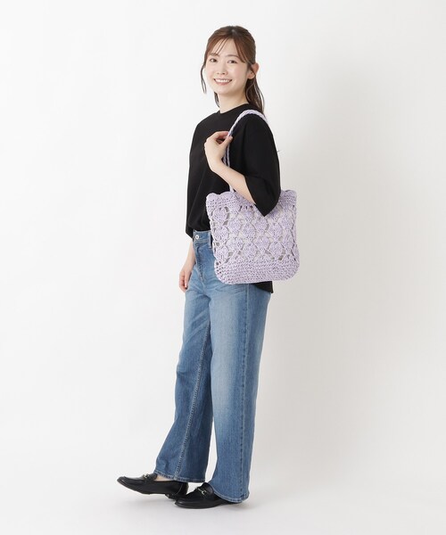 one'sterrace(ワンズテラス)の「TSL ハートモチーフアミペーパートート(ショルダーバッグ・レディース・ベージュ系8/パープル系1/グリーン系5・99)」の18枚目の写真