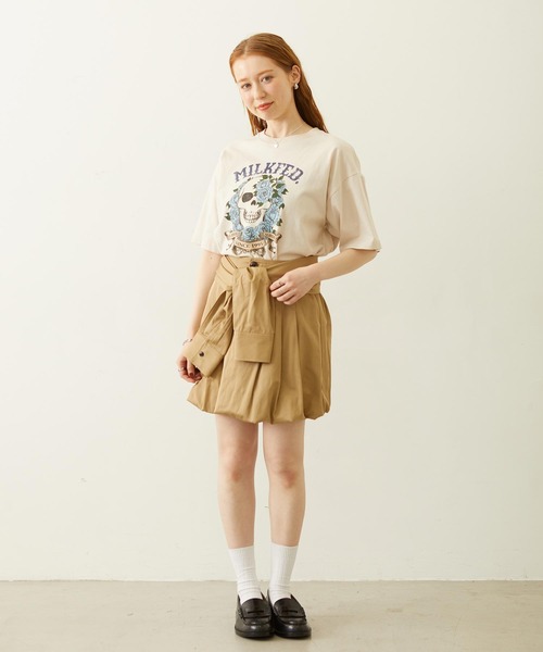 MILKFED.(ミルクフェド)の「SKULL S/S TEE(Tシャツ/カットソー・レディース・ピンク/オフホワイト/ブラック・L/M)」の22枚目の写真