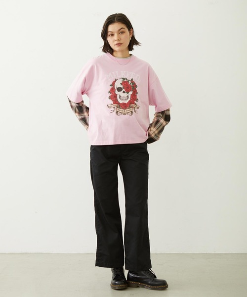 MILKFED.(ミルクフェド)の「SKULL S/S TEE(Tシャツ/カットソー・レディース・ピンク/オフホワイト/ブラック・L/M)」の6枚目の写真