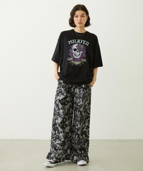 MILKFED.(ミルクフェド)の「SKULL S/S TEE(Tシャツ/カットソー・レディース・ピンク/オフホワイト/ブラック・L/M)」の10枚目の写真