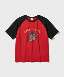 BORN TO RIDE RAGLAN T-SHIRTS [Red]