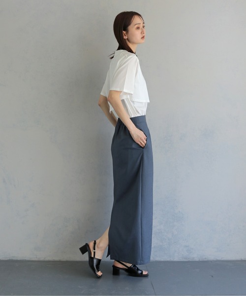 &g'aime（アンジェム）の「【&ｇ'aime 】カーブレース切替タイトスカート　Curved Lace Panel Tight Skirt（スカート・レディース・ブラック/チャコールグレー・FREE）」の16枚目の写真