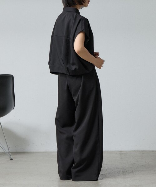 goocy（グーシー）の「【セットアップ対応】クレープデシンコクーンシャツ（シャツ/ブラウス・レディース・ブラック/ブラウン・FREE）」の7枚目の写真