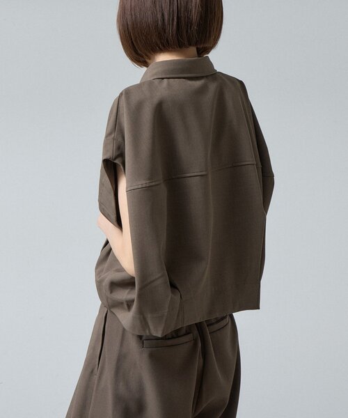 goocy（グーシー）の「【セットアップ対応】クレープデシンコクーンシャツ（シャツ/ブラウス・レディース・ブラック/ブラウン・FREE）」の12枚目の写真