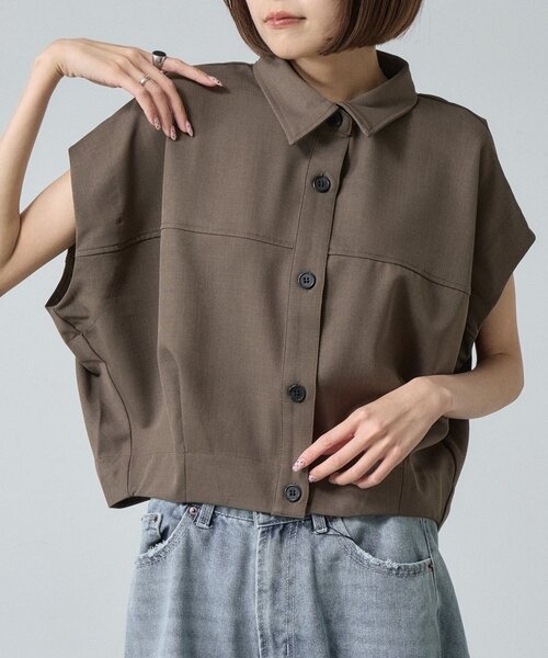 goocy（グーシー）の「【セットアップ対応】クレープデシンコクーンシャツ（シャツ/ブラウス・レディース・ブラック/ブラウン・FREE）」の18枚目の写真