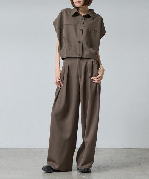 goocy(グーシー)の「【セットアップ対応】クレープデシンコクーンシャツ(シャツ/ブラウス・レディース・ブラック/ブラウン・FREE)」の4枚目の写真