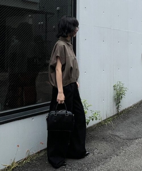 goocy(グーシー)の「【セットアップ対応】クレープデシンコクーンシャツ(シャツ/ブラウス・レディース・ブラック/ブラウン・FREE)」の7枚目の写真