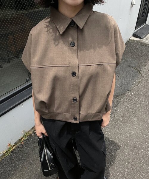 goocy(グーシー)の「【セットアップ対応】クレープデシンコクーンシャツ(シャツ/ブラウス・レディース・ブラック/ブラウン・FREE)」の8枚目の写真