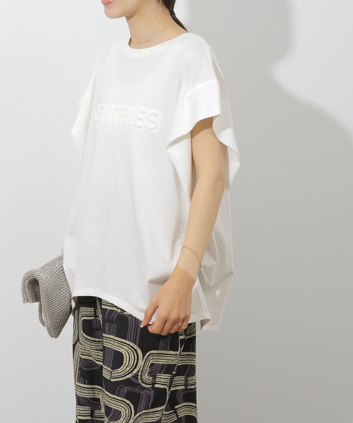 JOURNAL STANDARD relume(ジャーナルスタンダード レリューム)の「エンボスロゴフレンチスリーブTシャツ(Tシャツ/カットソー・レディース・チャコールグレー/ホワイト・FREE)」の17枚目の写真