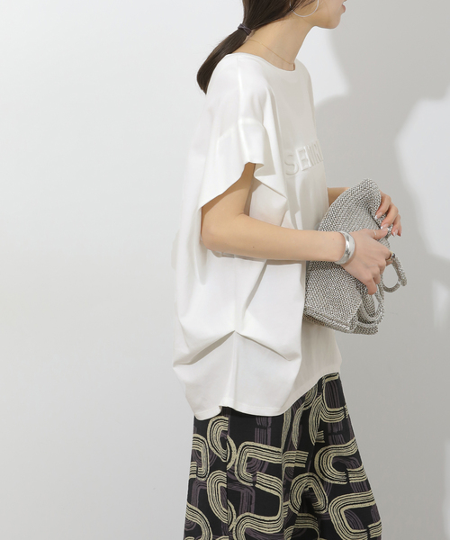 JOURNAL STANDARD relume(ジャーナルスタンダード レリューム)の「エンボスロゴフレンチスリーブTシャツ(Tシャツ/カットソー・レディース・チャコールグレー/ホワイト・FREE)」の18枚目の写真