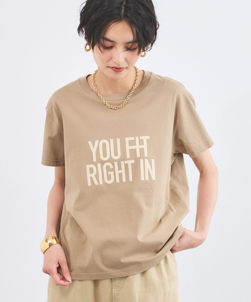 BARNYARDSTORM(バンヤードストーム)の「BARNYARDSTORM / フロッキーロゴT / マシンウォッシャブル(Tシャツ/カットソー・レディース・ベージュ/ネイビー/ホワイト・FREE)」の7枚目の写真