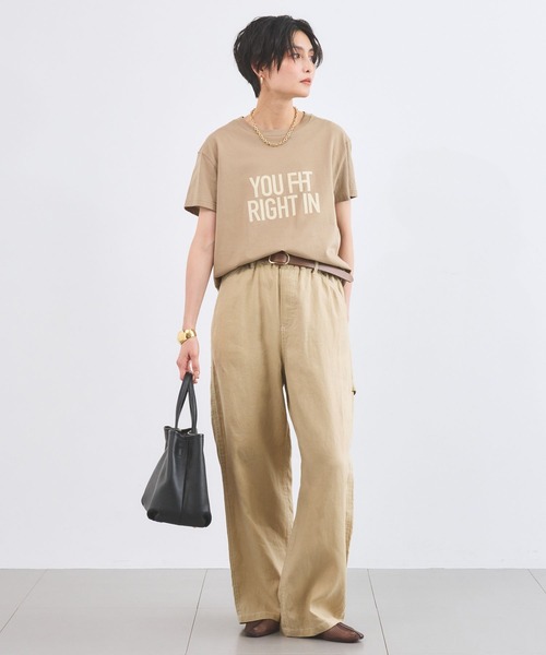 BARNYARDSTORM(バンヤードストーム)の「BARNYARDSTORM / フロッキーロゴT / マシンウォッシャブル(Tシャツ/カットソー・レディース・ベージュ/ネイビー/ホワイト・FREE)」の9枚目の写真