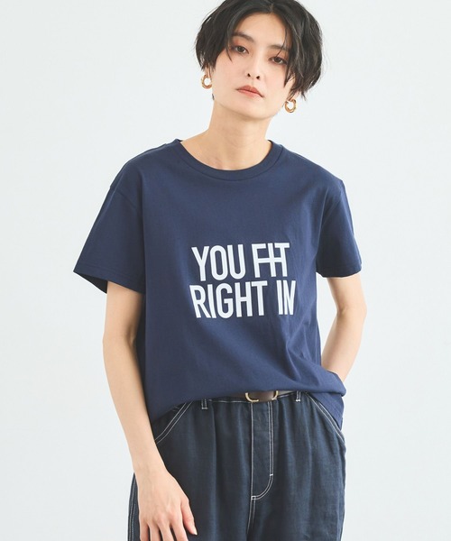 BARNYARDSTORM(バンヤードストーム)の「BARNYARDSTORM / フロッキーロゴT / マシンウォッシャブル(Tシャツ/カットソー・レディース・ベージュ/ネイビー/ホワイト・FREE)」の11枚目の写真