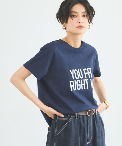 BARNYARDSTORM(バンヤードストーム)の「BARNYARDSTORM / フロッキーロゴT / マシンウォッシャブル(Tシャツ/カットソー・レディース・ベージュ/ネイビー/ホワイト・FREE)」の12枚目の写真