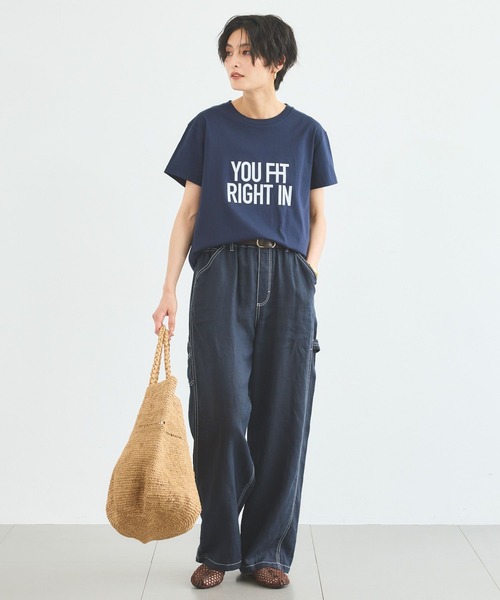 BARNYARDSTORM(バンヤードストーム)の「BARNYARDSTORM / フロッキーロゴT / マシンウォッシャブル(Tシャツ/カットソー・レディース・ベージュ/ネイビー/ホワイト・FREE)」の13枚目の写真