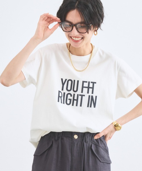 BARNYARDSTORM(バンヤードストーム)の「BARNYARDSTORM / フロッキーロゴT / マシンウォッシャブル(Tシャツ/カットソー・レディース・ベージュ/ネイビー/ホワイト・FREE)」の15枚目の写真